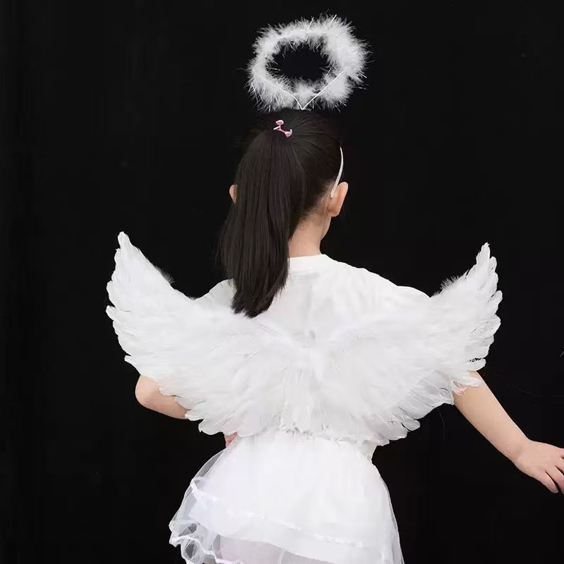 Angel Feather Wings + Headband - Cosplay Prop Kit recension och pris