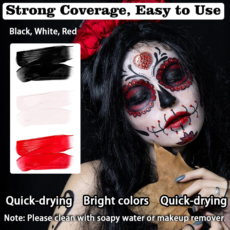 3pcs Black White Red Water‑Bas - Cosplay Prop Paint recension och pris